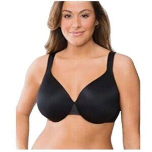 Cacique Womens Bra Size 40H Black Smooth Satin Full Coverage U/W Lane Bryant